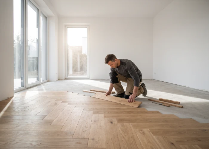 Parkettboden wird verlegt, Bodenleger Hamburg