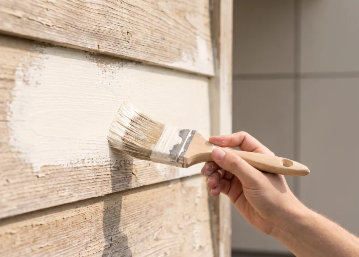Fassade wird grundiert, Fassadenanstrich Hamburg
